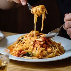 Spaghetti pesto crevette
